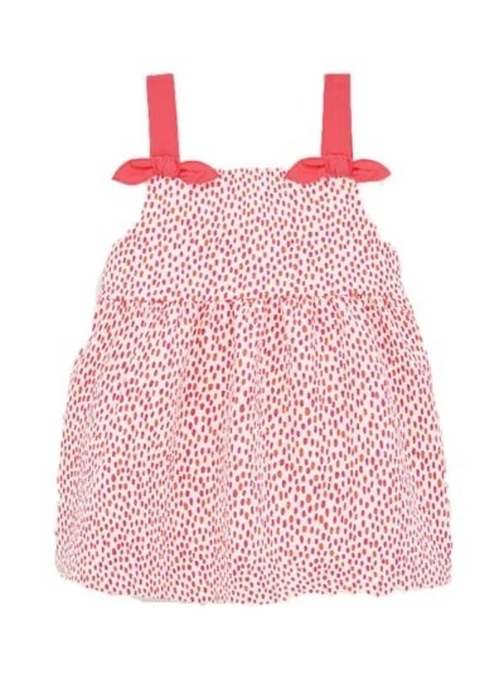Charming Zara Textured Baby Dress with Bow Straps
